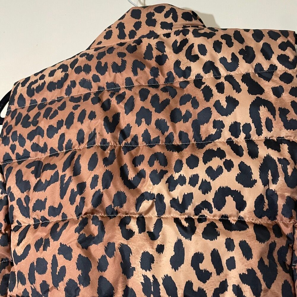 Lands End Women’s Cheetah Animal Print Puffer Vest 600 Down Zip Up SZ L 14/16 - Picture 11 of 11
